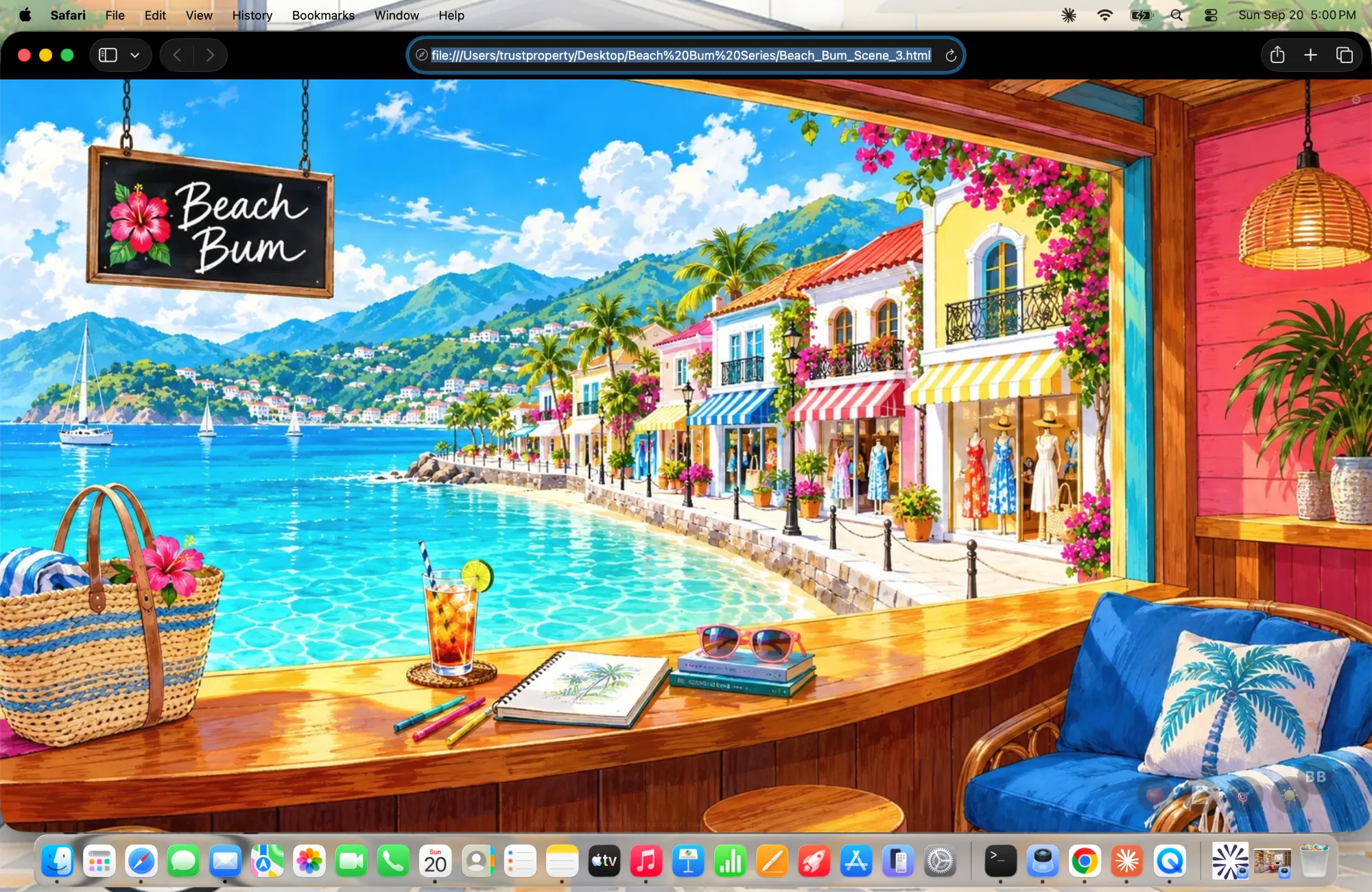 Beach Bum tropical desktop wallpaper